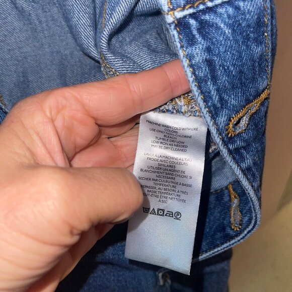 We The  Free Womens Jumpsuit Size Medium Blue Marci Denim Coveralls Short Sleeve - Picture 5 of 10